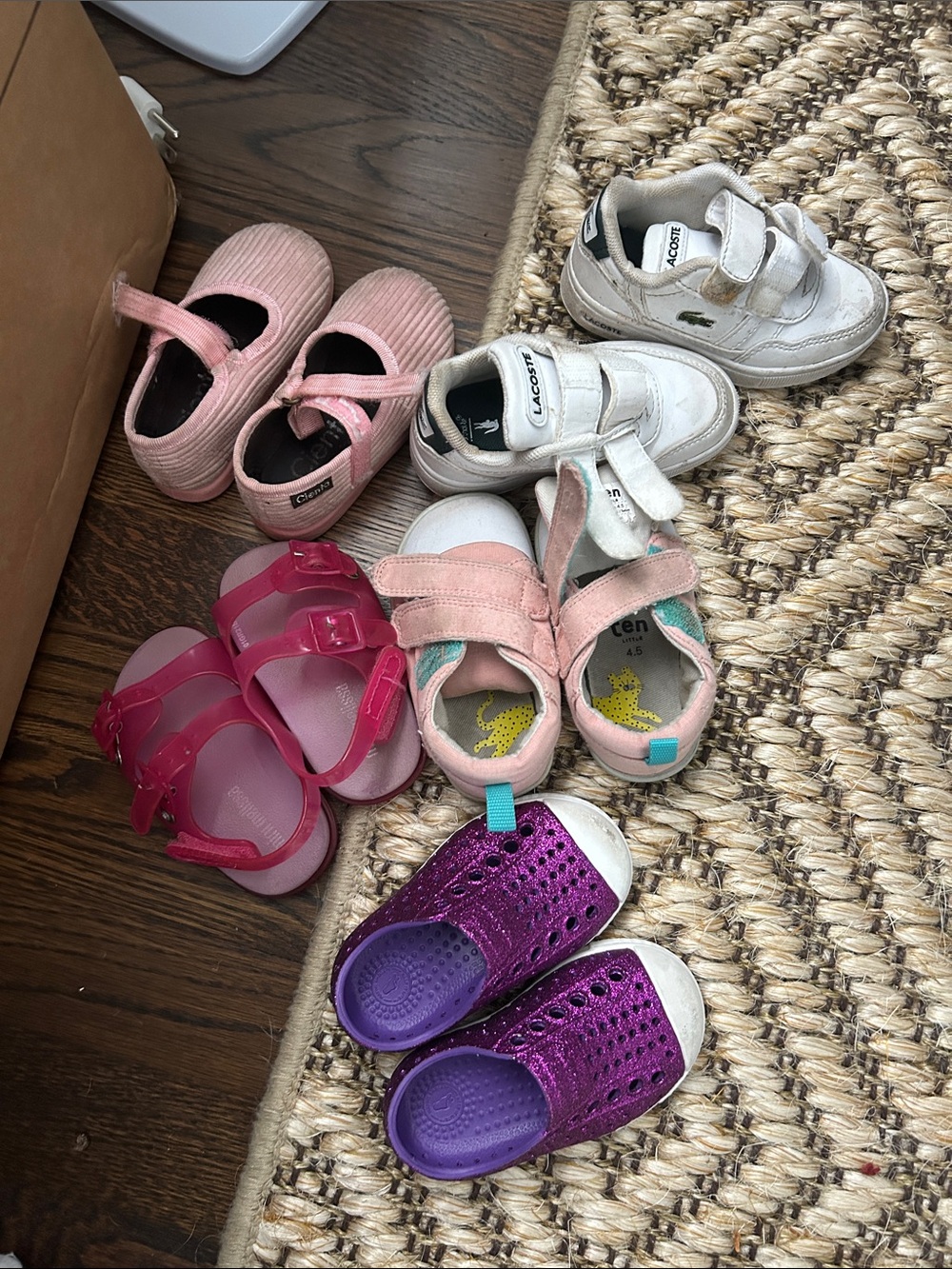 Lacoste White Velcro Toddler Sneakers